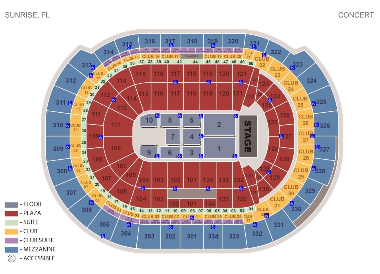 Amerant Arena Map - Including Suites