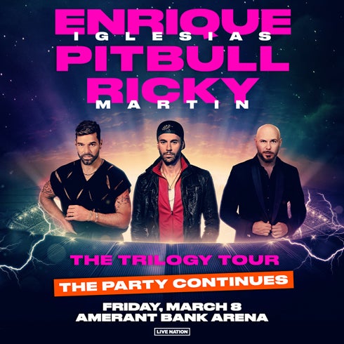 More Info for THE PARTY CONTINUES – INTERNATIONAL SUPERSTARS ENRIQUE IGLESIAS, RICKY MARTIN & PITBULL TAKE THE TRILOGY TOUR TO AMERANT BANK ARENA ON MARCH 8, 2024